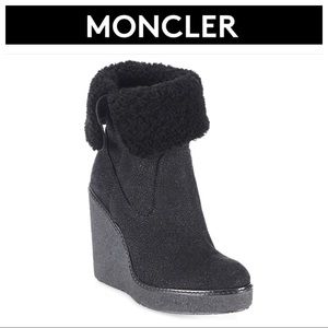 MONCLER REGINE BLACK SHEARLING BOOTIES NWOT SIZE 6